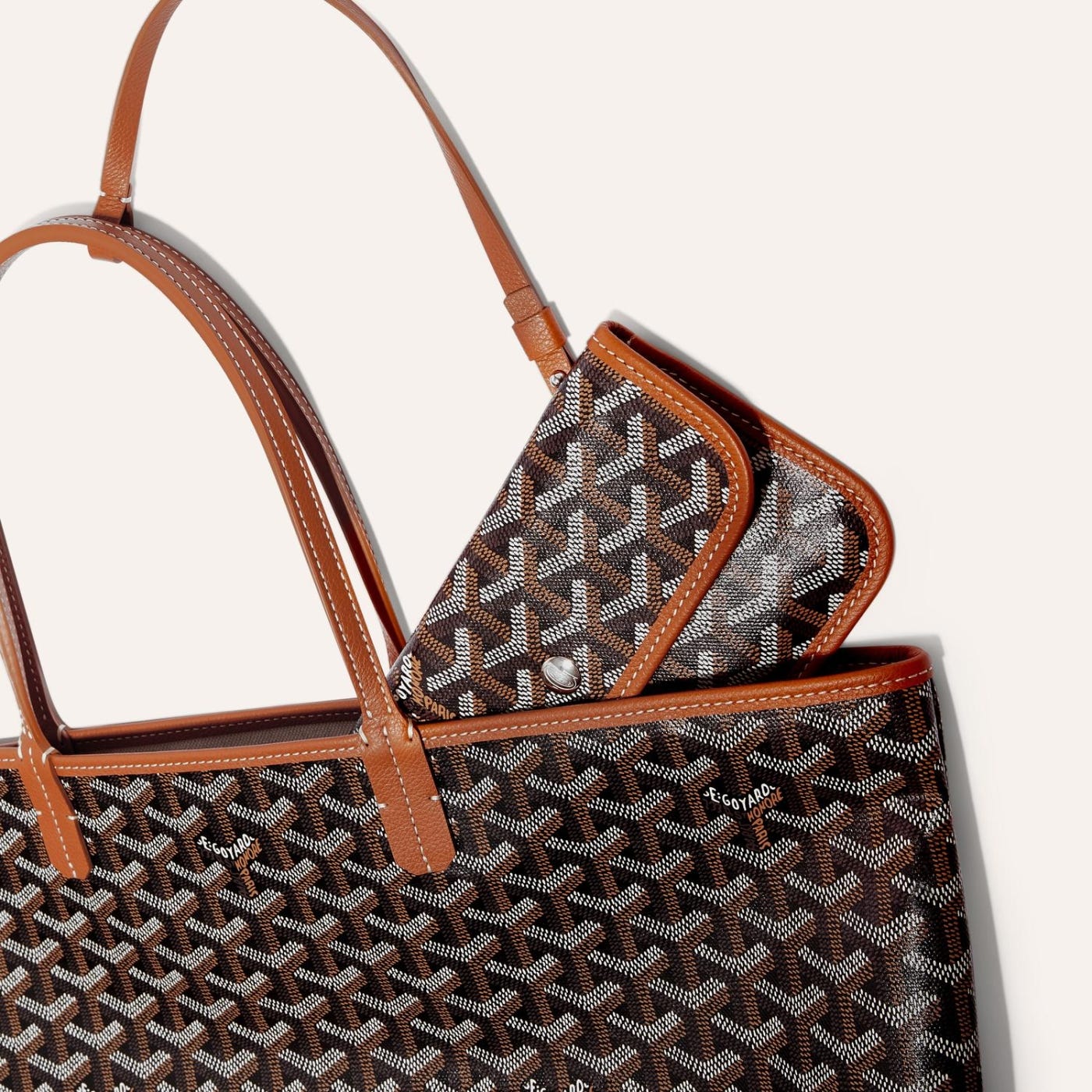 Goyard Saint Louis PM Tote Bag Black and Brown - Image 4